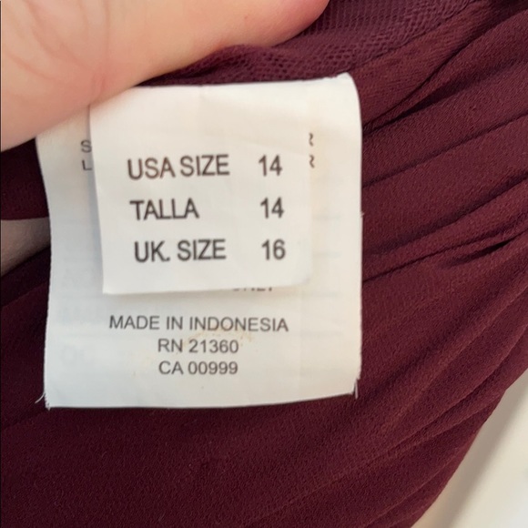 Mori Lee Bridesmaid Dress Cabernet Style 21664 - Picture 7 of 12